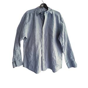 Tommy Bahama | XL | denim blue linen long sleeve button down shirt
